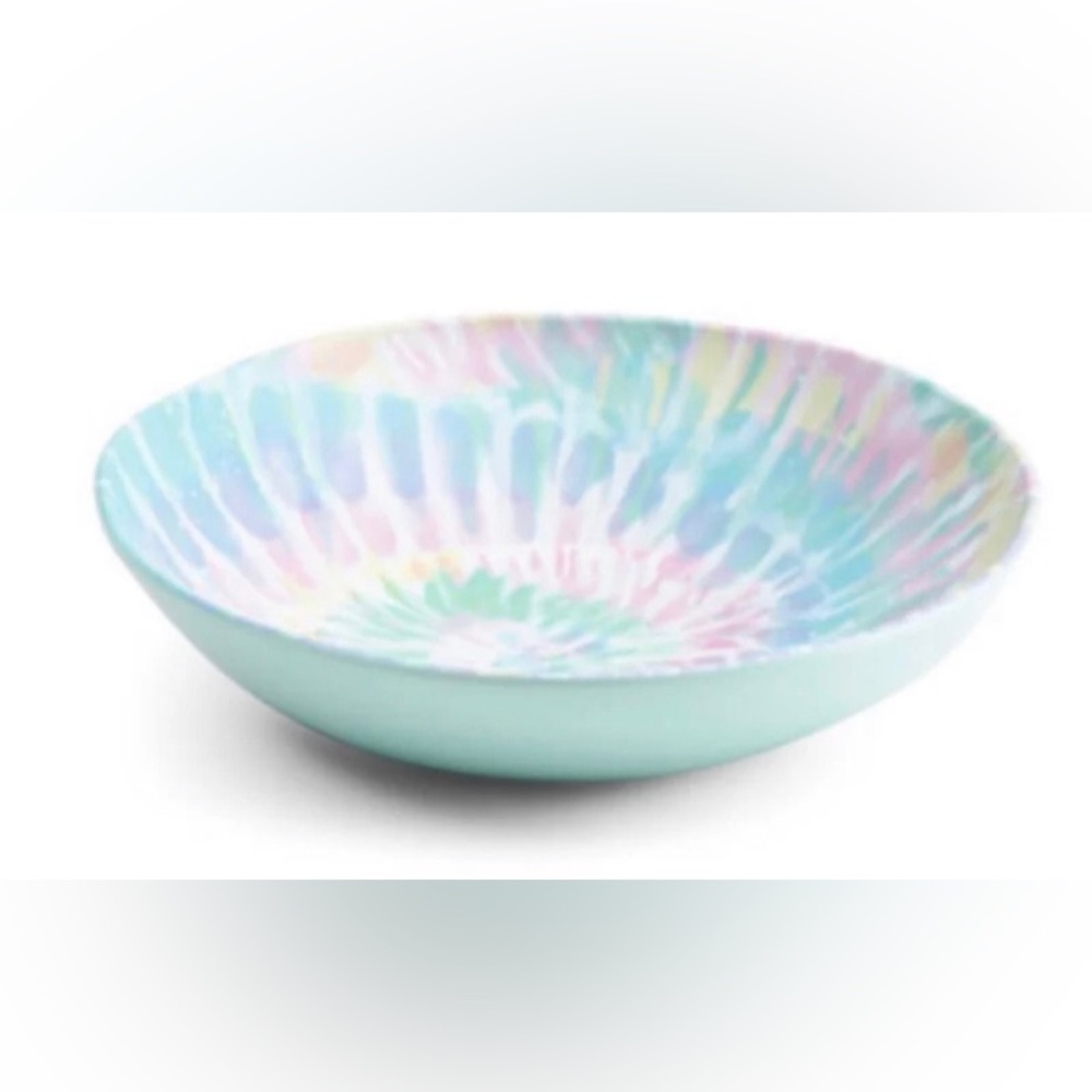 #H040 - NWT C&C California Home Tie-Dye Rainbow Melamine Serving Bowl